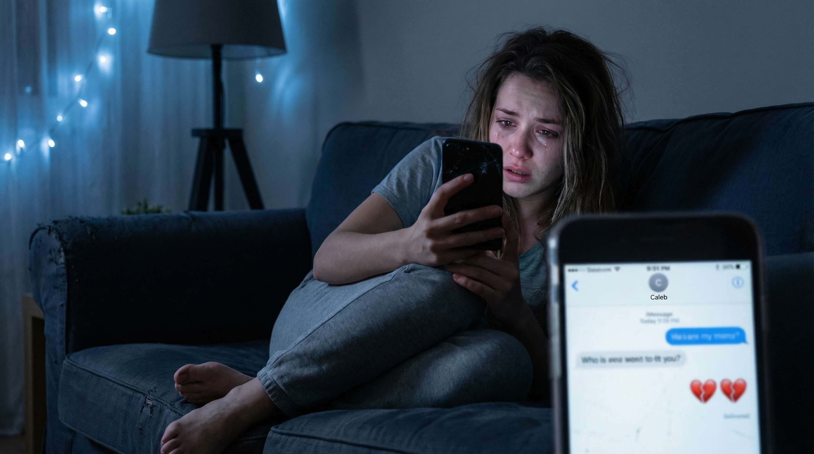 Person discovering infidelity