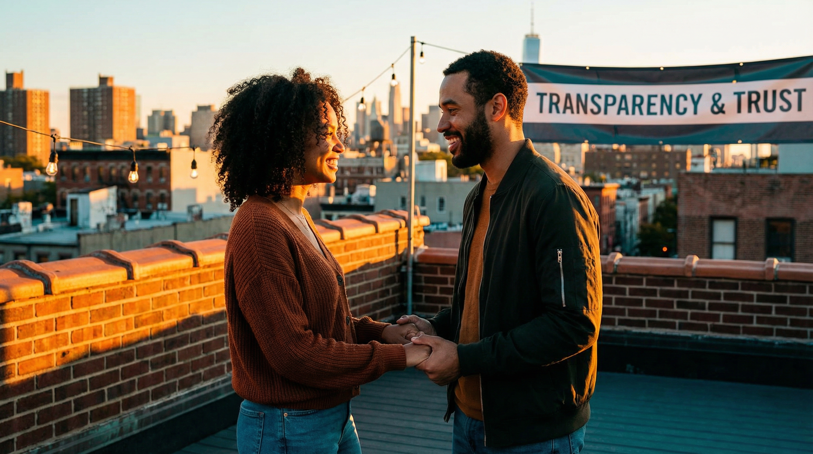 Couple celebrating trust and transparency
